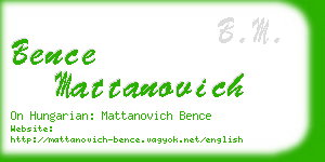 bence mattanovich business card